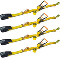 Heavy Duty Adjustable Car Tie Down Kit with Snap Hooks - 4 Pack