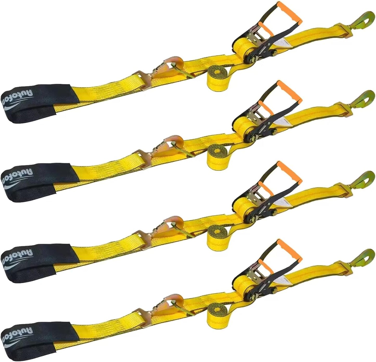Heavy Duty Adjustable Car Tie Down Kit with Snap Hooks for Safety