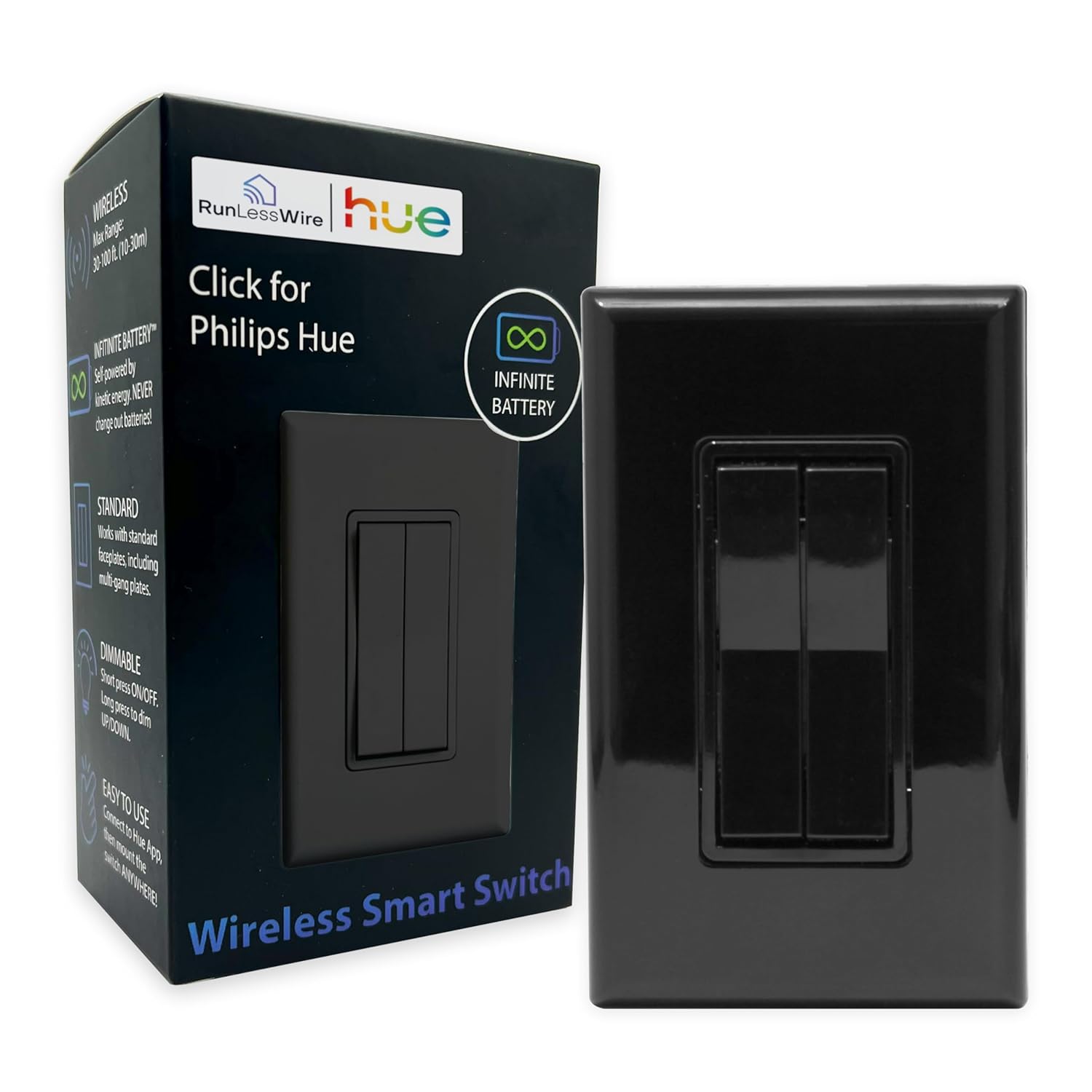 RunLessWire Click for Philips Hue: Battery-Free Smart Switch