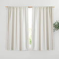 RoomTalks White Boho Farmhouse Kitchen Curtains 54 in Length - Tassel