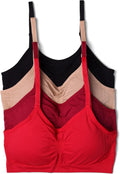 Kalon 4 Pack Womens Nylon Spandex Removable Pads Comfort Cami Bras 34A