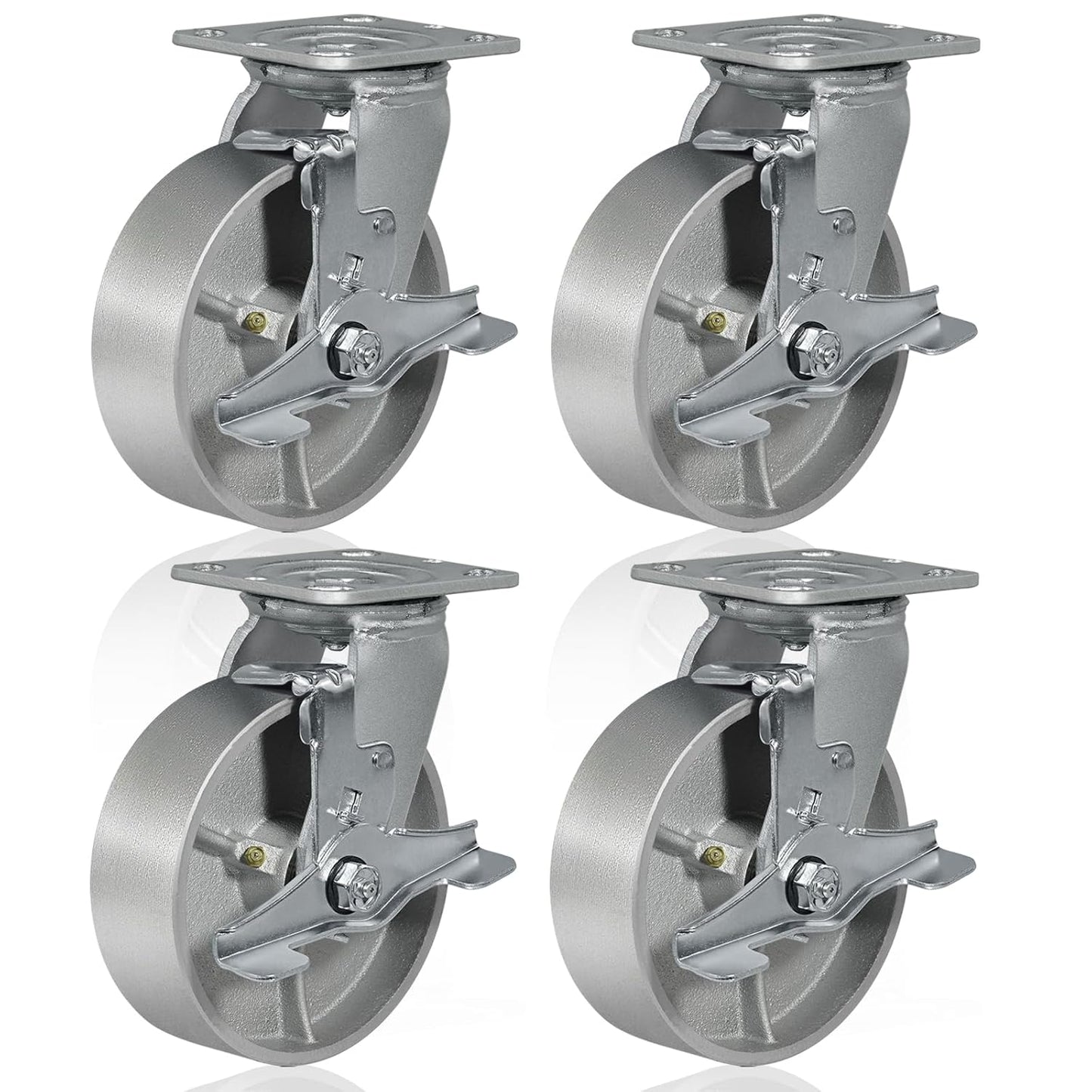 Heavy Duty 6 in x 2 in Caster Wheels for Industrial Use