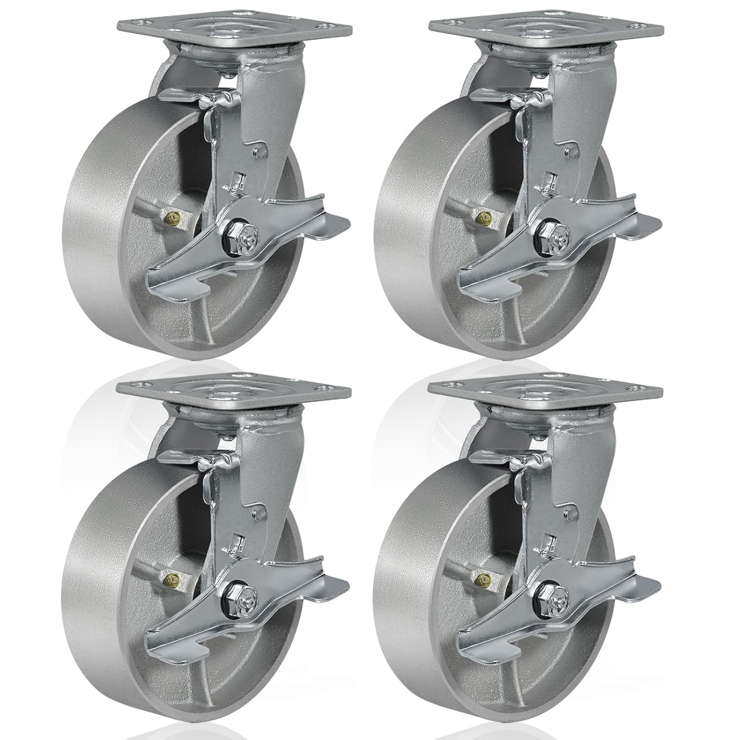 Heavy Duty 6 in x 2 in Caster Wheels for Industrial Use
