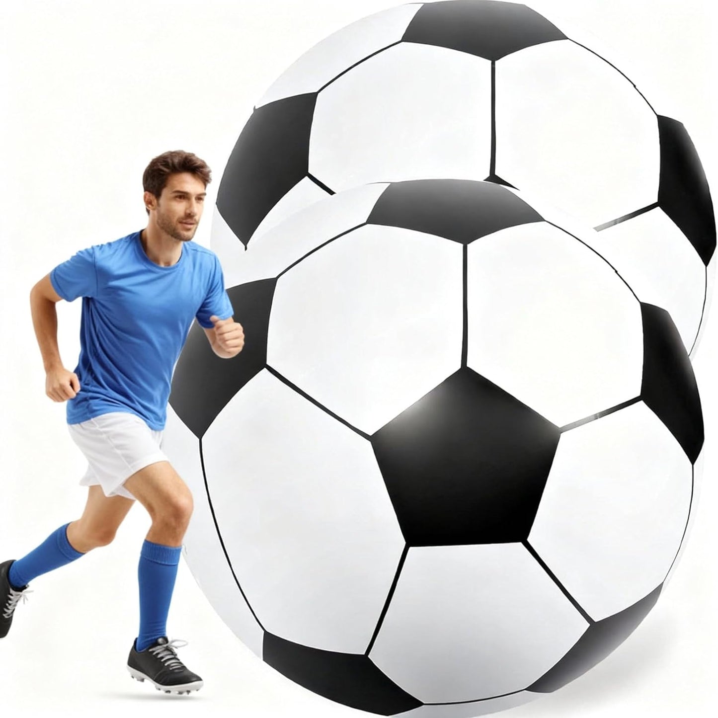 Giant Inflatable Soccer Ball Set for Pool and Beach Fun