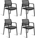 CLATINA Mesh Back Guest Reception Stacking Chair 4 Pack - Ergonomic