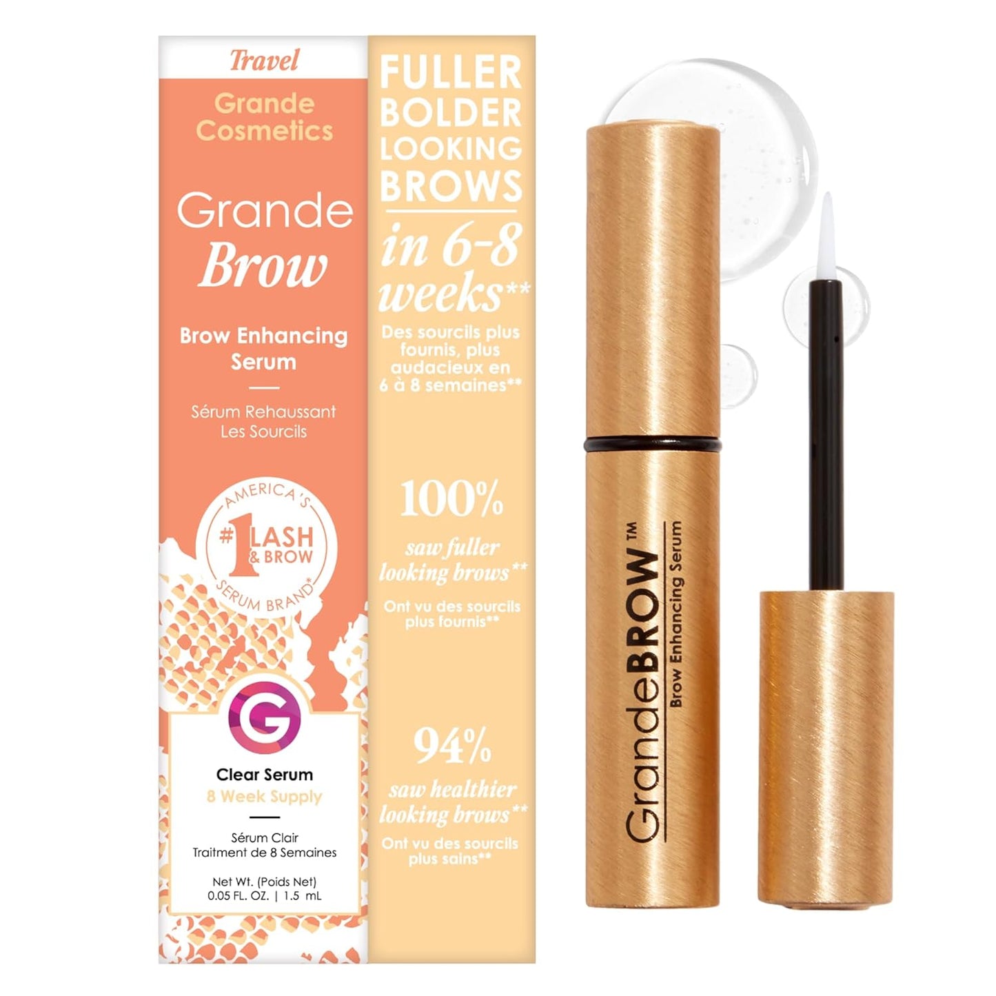 GrandeBROW Brow Enhancing Serum for Fuller, Bolder Eyebrows