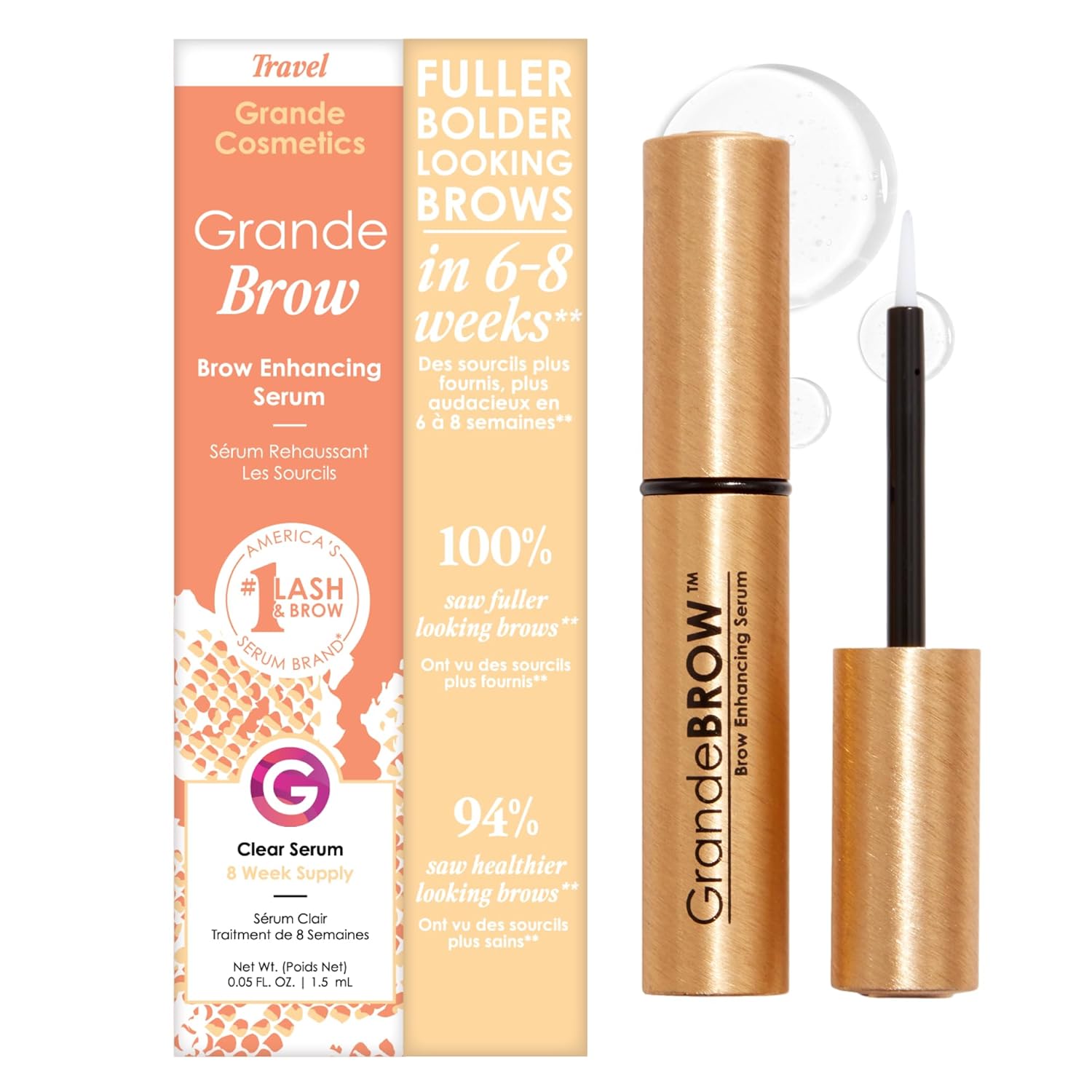 GrandeBROW Brow Enhancing Serum for Fuller, Bolder Eyebrows