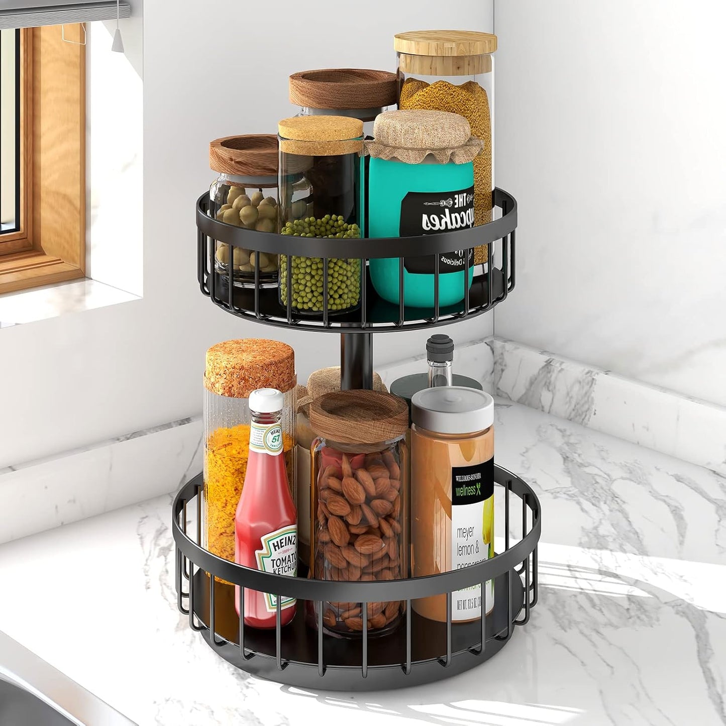 Lazy Susan Turntable Organizer for Cabinet and Countertop