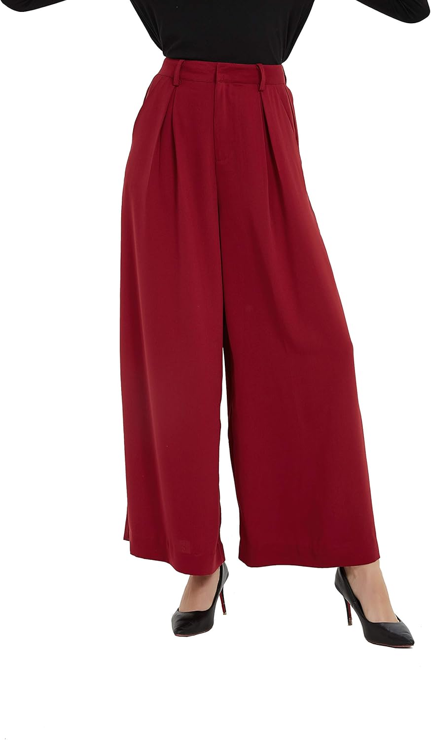 Tronjori Women High Waist Casual Wide Leg Palazzo Pants Review