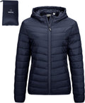 Women's Packable Quilted Hooded Puffer Jacket - Lightweight Warm