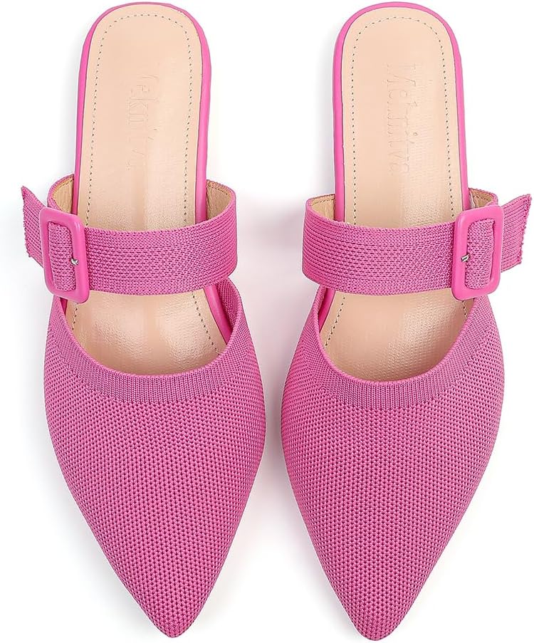 Pointed Toe Mules for Women Flats - Comfortable Slip On Design