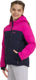 Heavyweight faux fur lined girls' jacket by Eddie Bauer for warmth