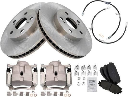 TRQ Front Brake Pad & Rotor Kit for Lexus CT200h and Prius