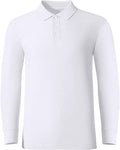 NeedBo Men's Long Sleeve Casual Solid Golf Polo Shirt - Classic