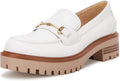 Lug Sole Platform Chunky Heel Loafers for Women - Stable Slip-On Style