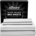 Silvery Silver Infused Bed Sheets Set - Temperature-Regulating Luxury
