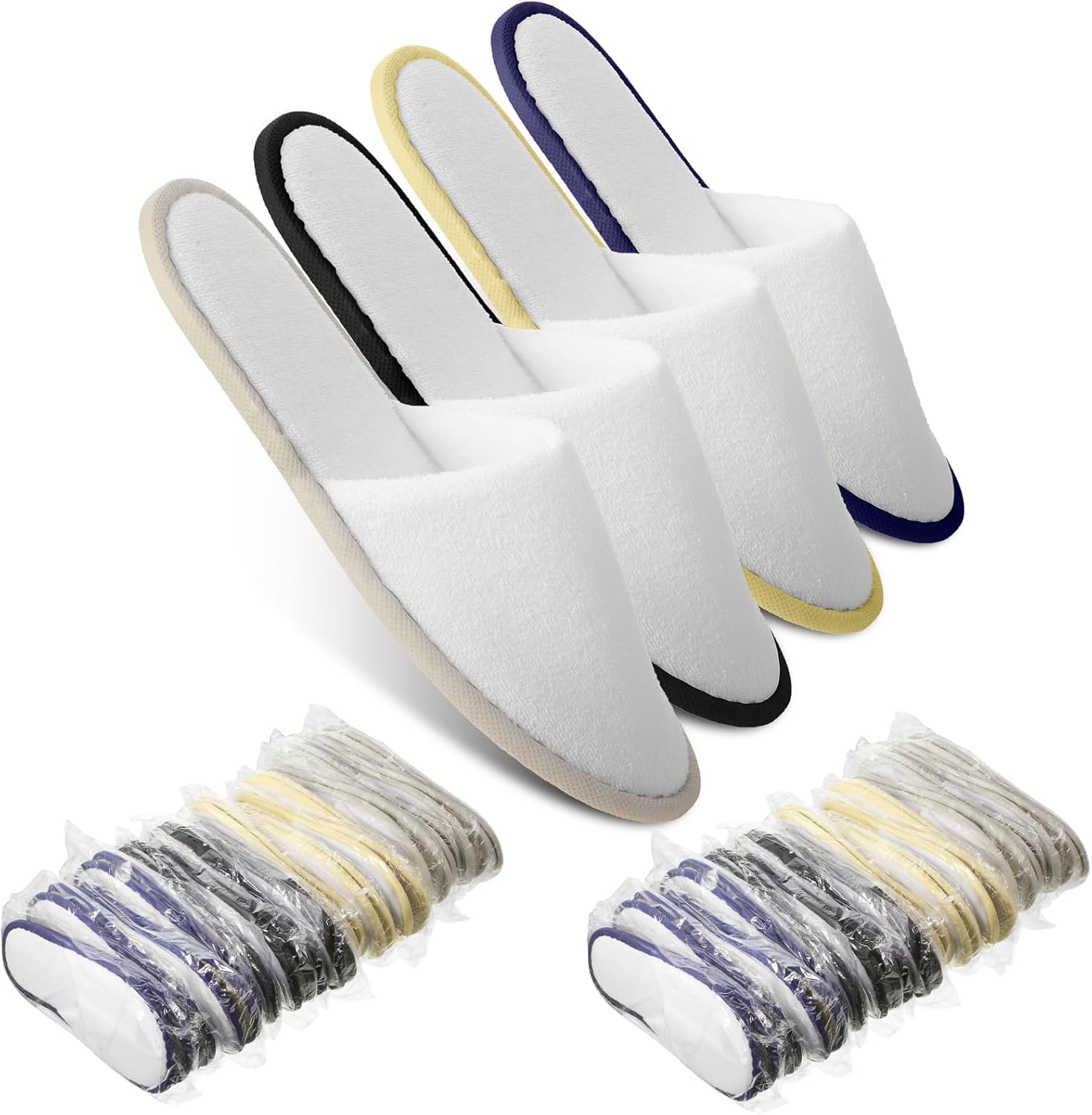 Disposable Slippers for Guests Bulk - Comfortable Cotton Spa Slippers