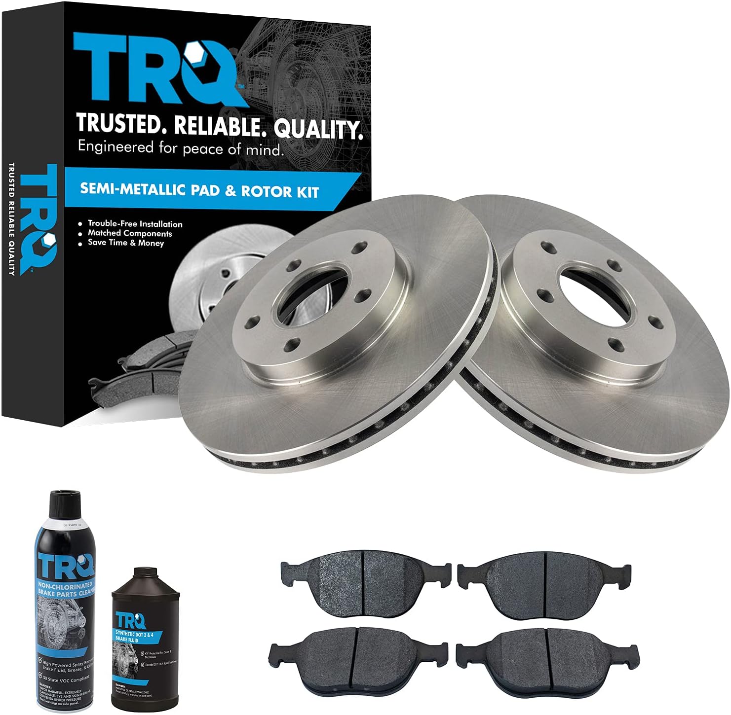 TRQ Front Brake Pad & Rotor Kit for 2010-2013 Ford Transit Connect