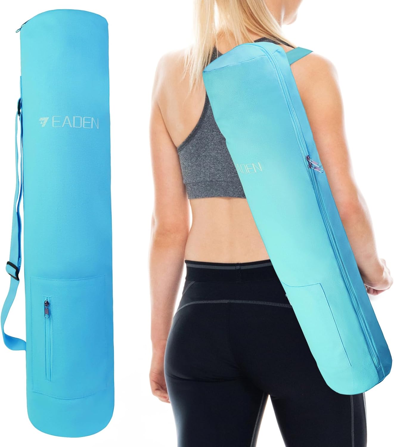 Canvas Yoga Mat Bag with Storage Pockets - Stylish & Convenient
