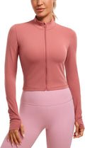 Butterluxe Full Zip Cropped Workout Jacket - Slim Fit Comfort
