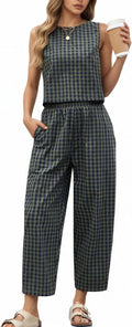 2 Piece Sets For Women Summer Fall Wide Leg Crop Pants Outfits