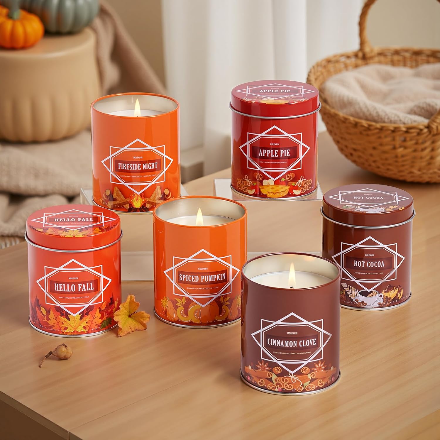Fall Candles Gift Set with Autumn Scents for Cozy Evenings