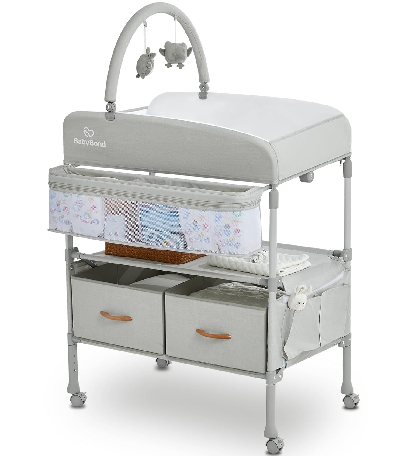 BabyBond Portable Baby Changing Table with Storage Baskets