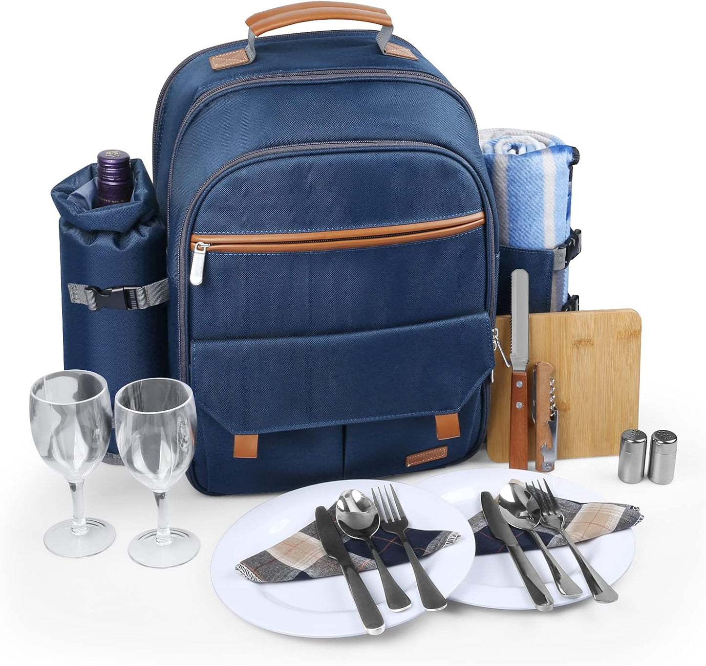 Sunflora Picnic Backpack for 2 Person Set with Insulated Pouch
