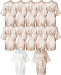 Women's Short Silk Satin Kimono Robes for Bridesmaids Celebrations
