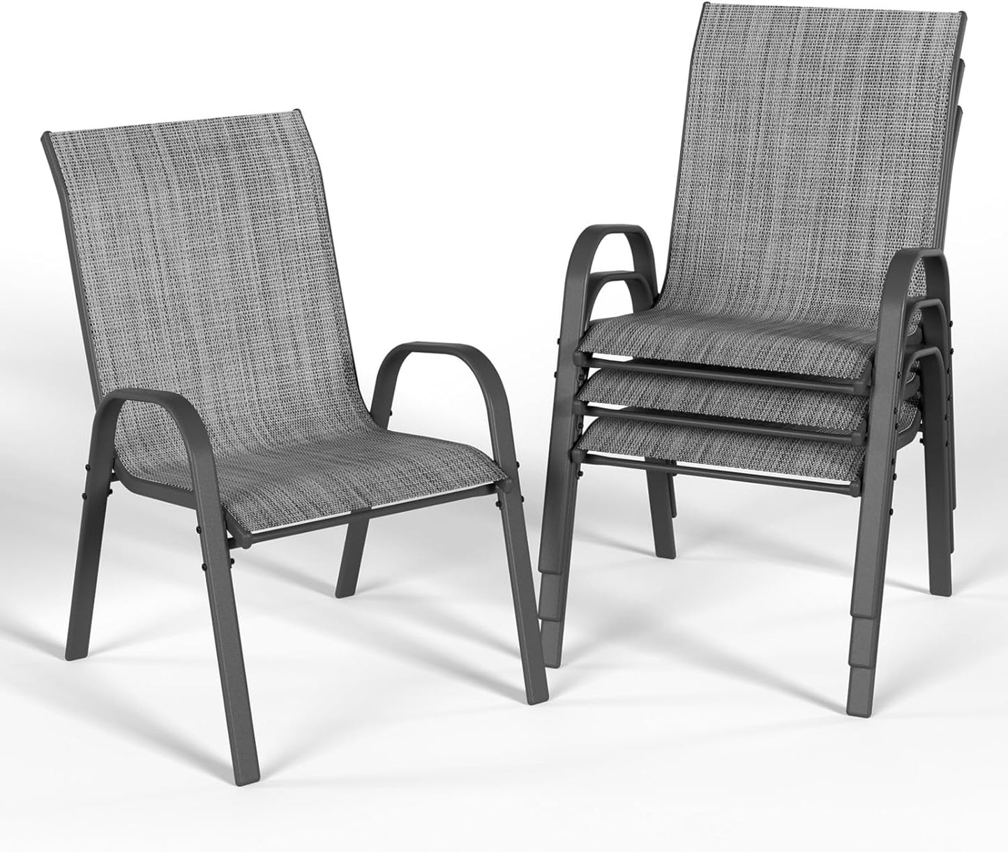 Patio Dining Chairs Set of 4 with High Back and Breathable Fabric
