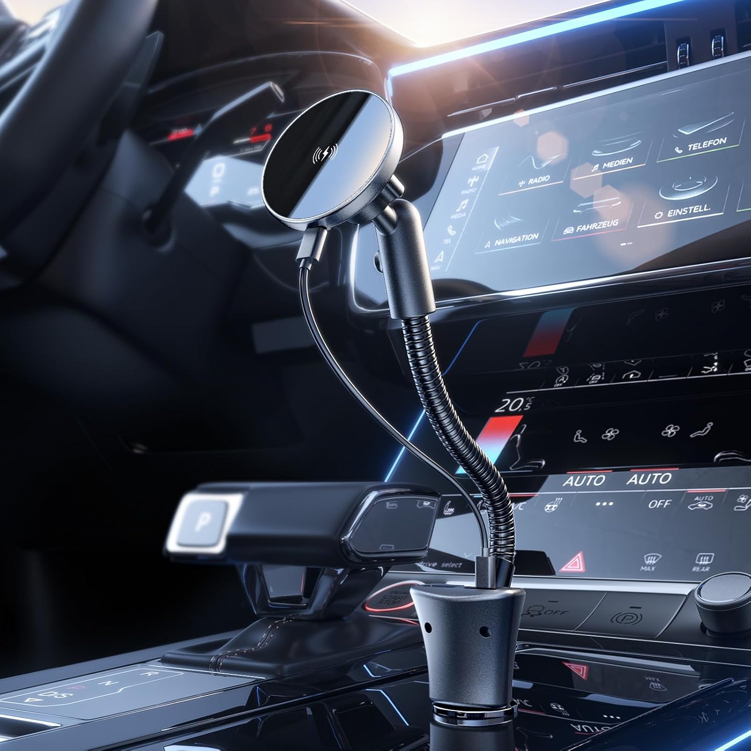 HURMAI 15W Mag-Safe Car Mount Charger - Fast Dual Charging