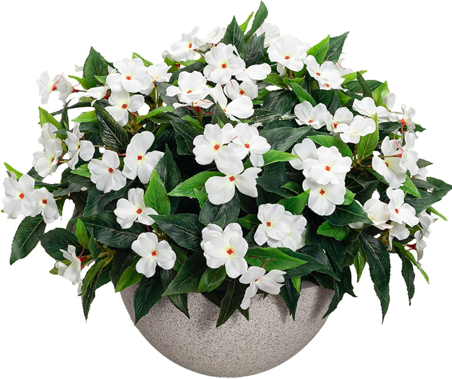 Uqueeten Artificial Impatiens Bouquet for Home Spring Decor