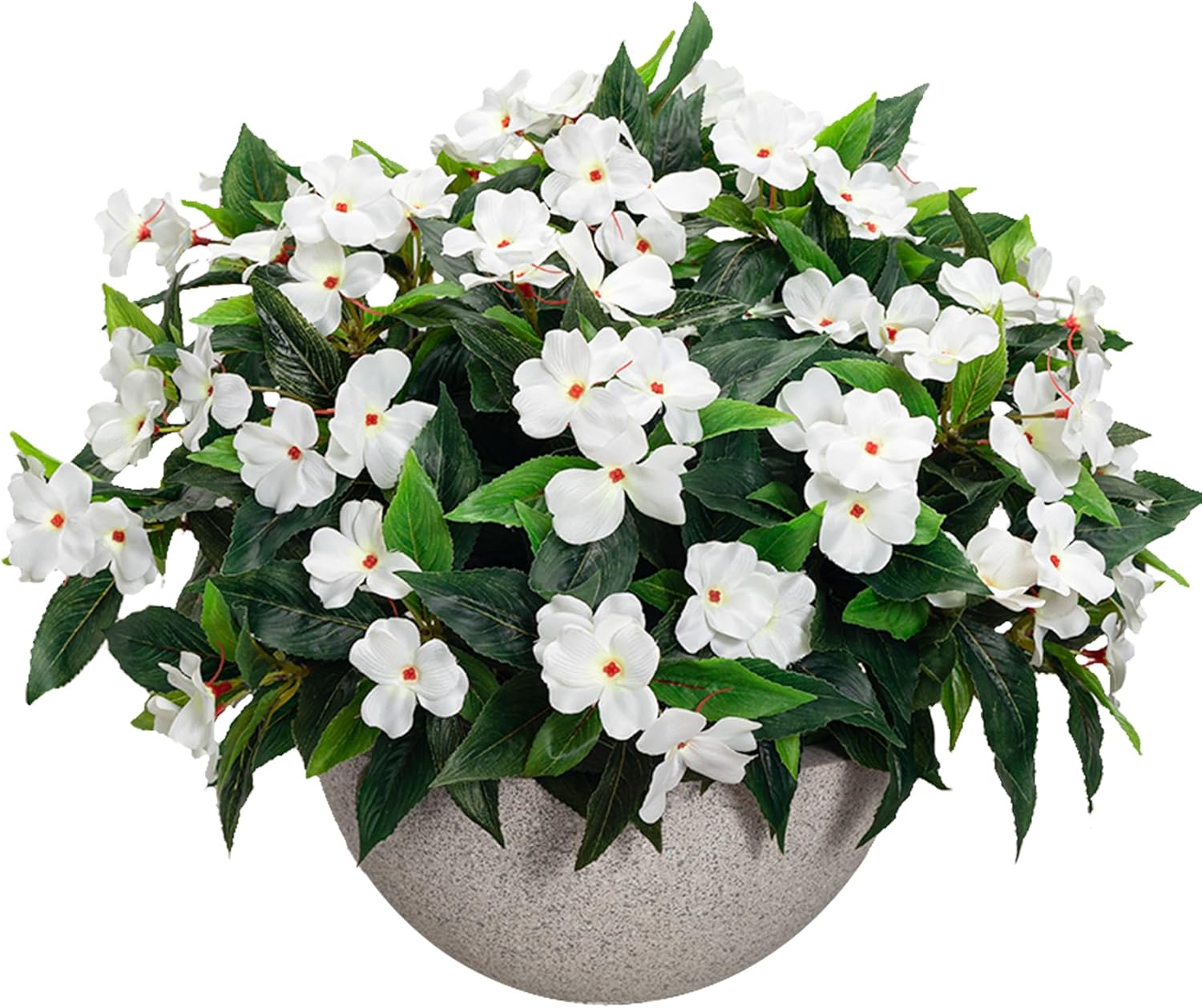 Uqueeten Artificial Impatiens Bouquet for Home Spring Decor