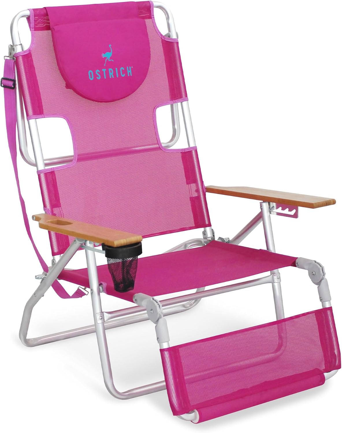 Pink Ostrich 3N1 Reclining Chair: Ultimate Outdoor Relaxation
