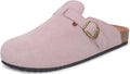 Womens Suede Clogs Mens Genuine Leather Mules Cork (Style 2T25)