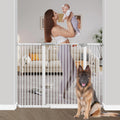 40.55 in Extra Tall White Baby Gate for Stairs - Auto-Close Safety