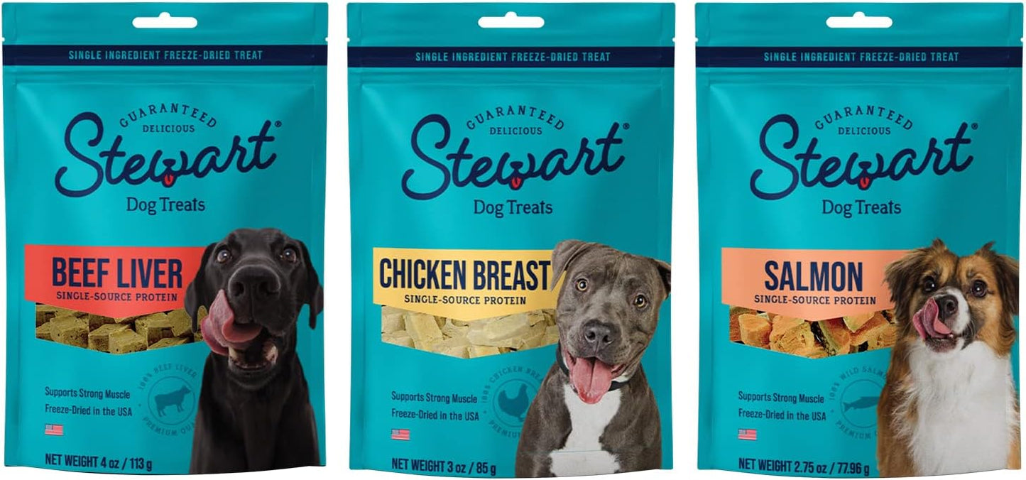 Stewart Freeze Dried Raw Dog Treats Bundle for Happy Pups