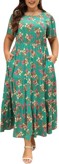 Nemidor Plus Size Maxi Dress for Curvy Women - Flowy Boho Summer Dress