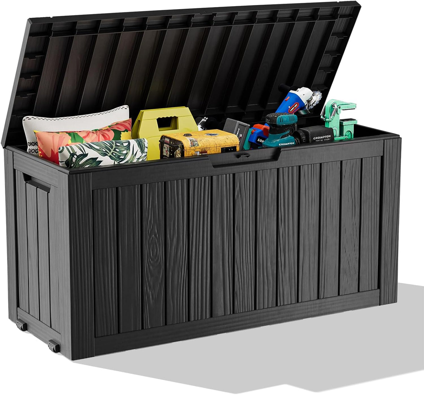 Outdoor Storage Box with Wheels for Patio Cushions and Tools