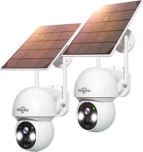 Hiseeu Solar Security Camera: 4MP Wireless Outdoor PTZ 360 View