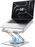 Adjustable Laptop Stand with 360 Rotating Base - Ergonomic Riser