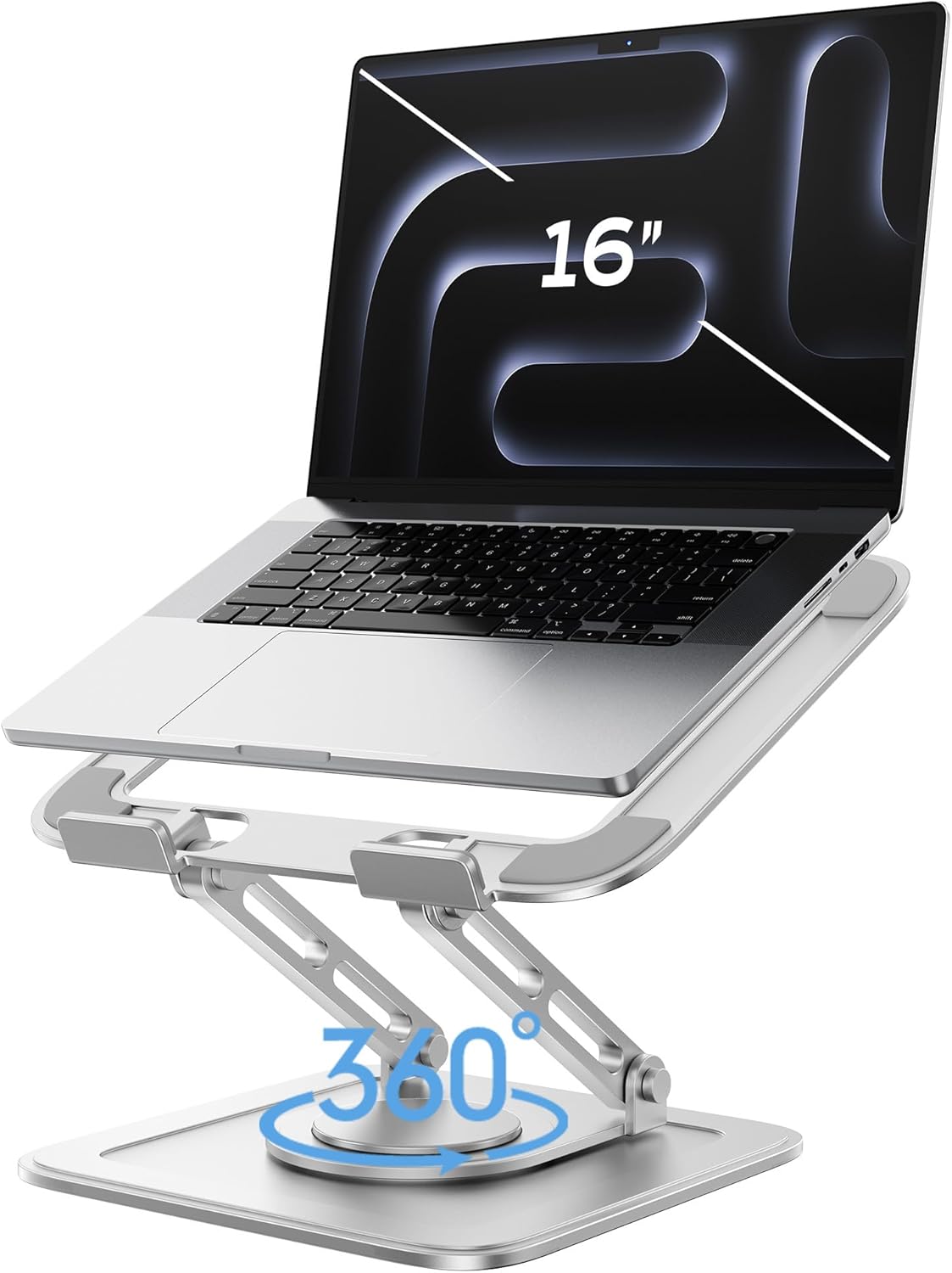 Adjustable Laptop Stand with 360 Rotating Base for Comfort