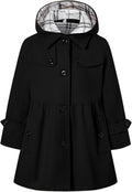 Betusline Girls' Dress Coat Hooded Peacoat - Warm, Smart Outerwear