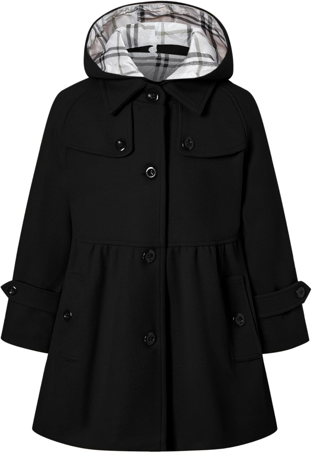 Betusline Girls' Dress Coat - Stylish Wool Blend Peacoat