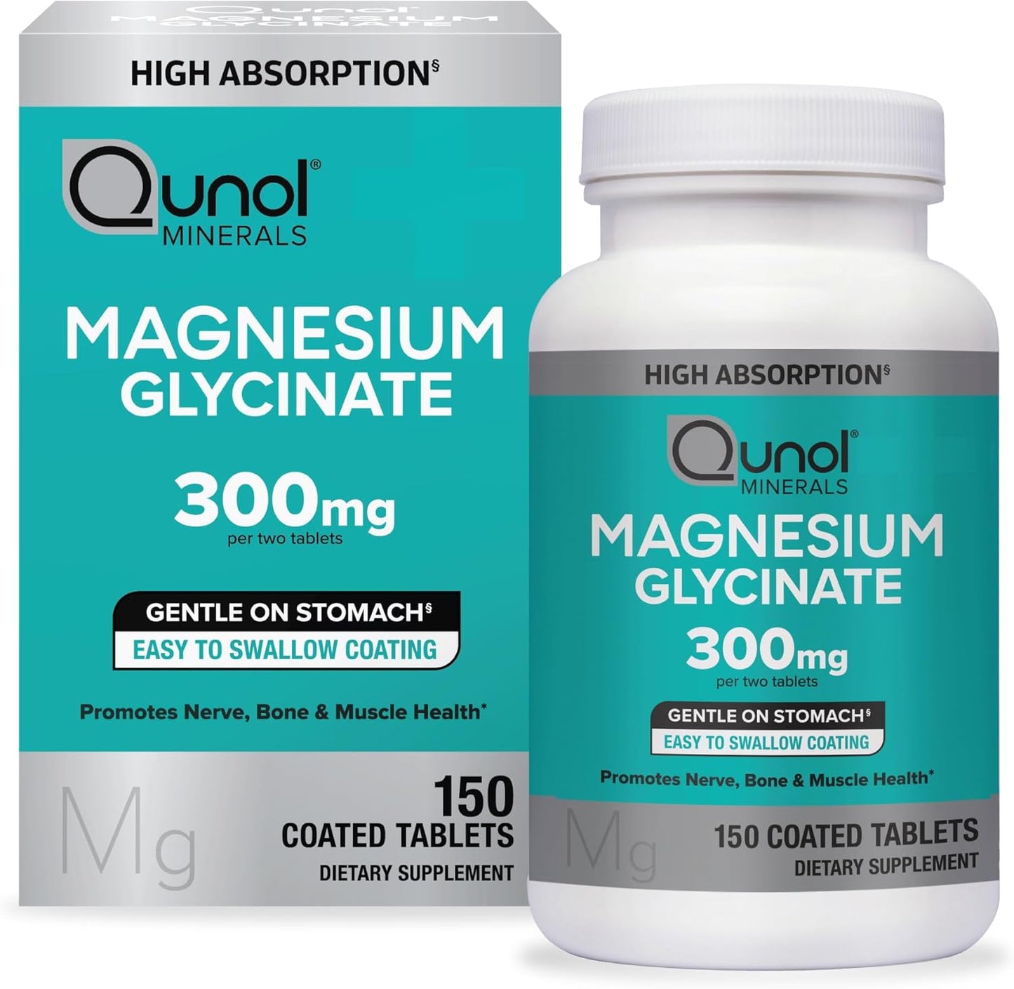 Qunol Magnesium Glycinate 300mg for Muscle and Nerve Health