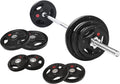 Barbell Weight Set 45 lb Standard Plates with 5ft Bar - Home Gym