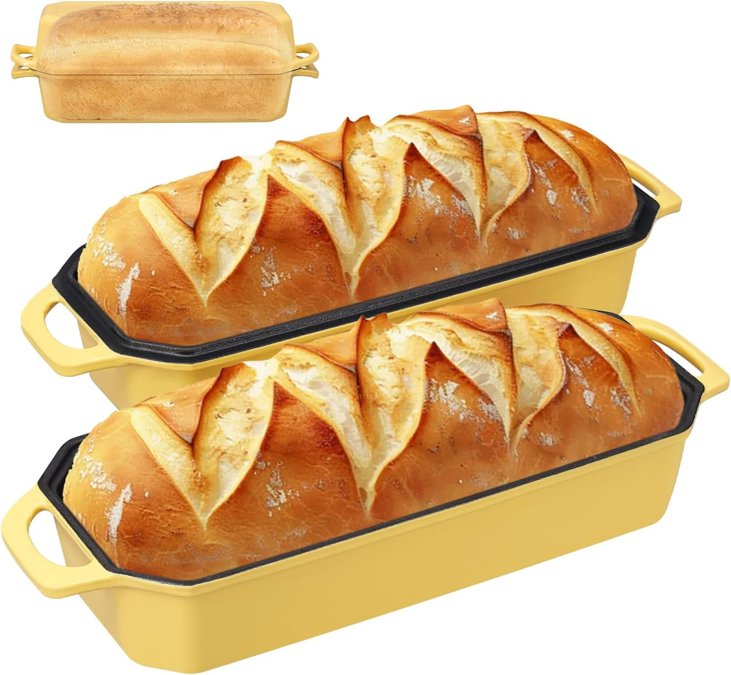 Cast Iron Bread Loaf Pan with Lid for Perfect Homemade Bread
