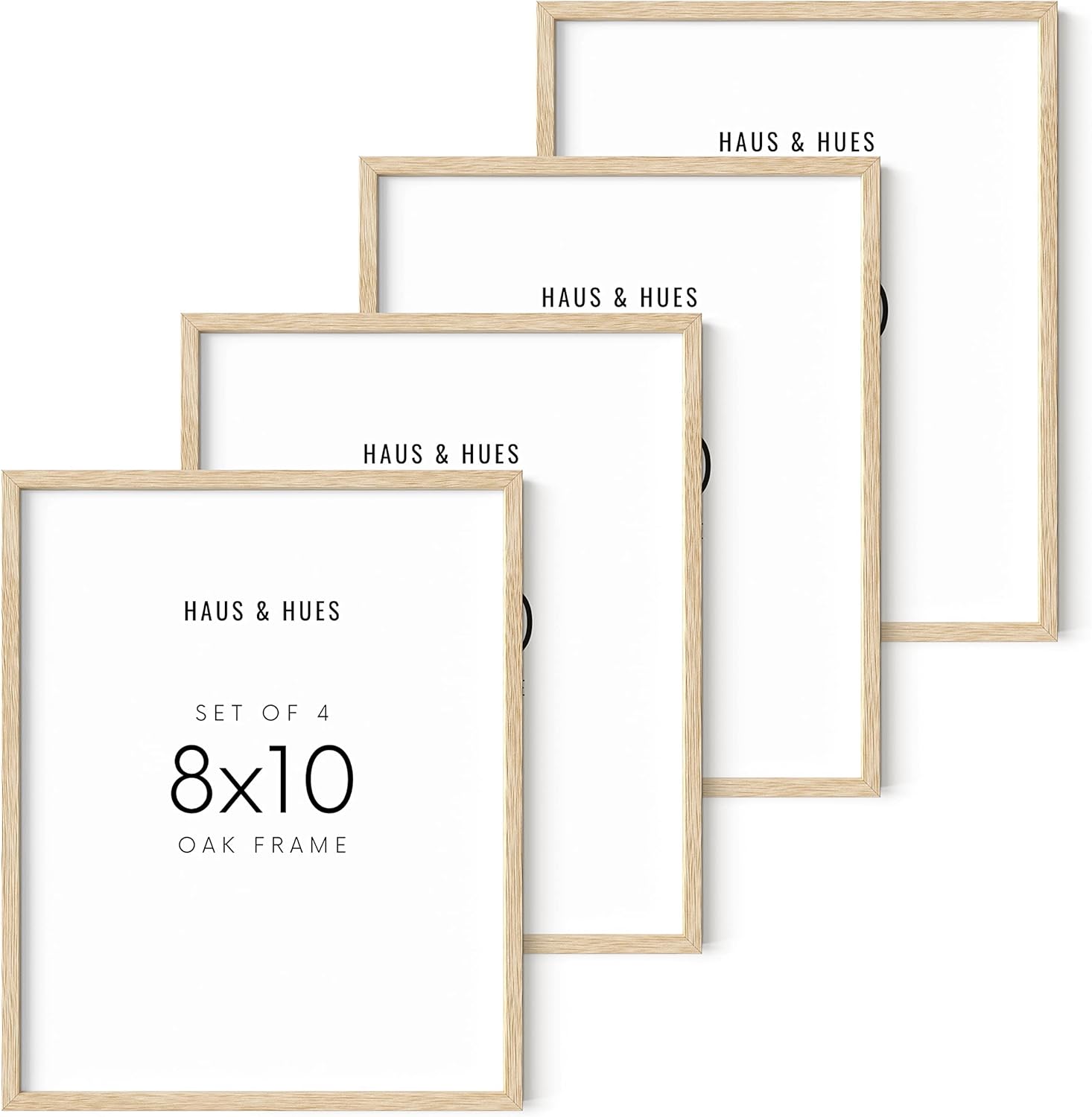 8x10 Beige Oak Wood Picture Frame Set of 4 for Home Decor