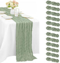Sage Green Gauze Cheesecloth Table Runners 12 Pack 10ft - Boho Decor
