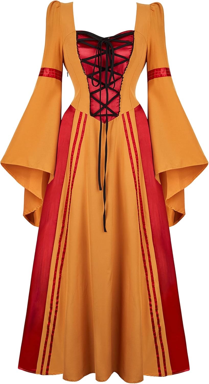Parlsdy Womens Medieval Dress for Renaissance and Cosplay Events